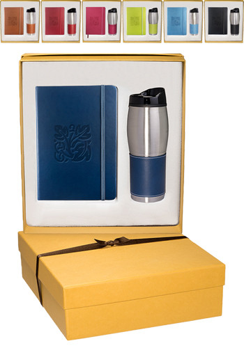 Tuscany™ Leather Journals & Stainless Steel Tumblers Gift Set