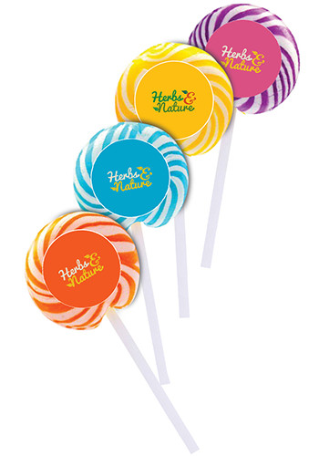 Swirl Lollipops with Round Label