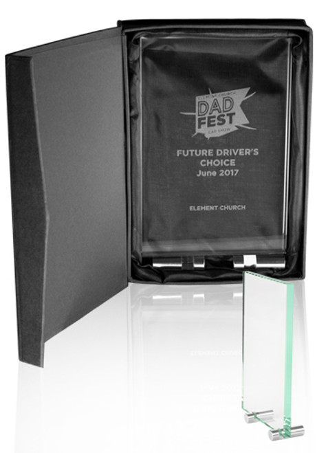 Mid Size Chroma Glass Awards with Double Stand