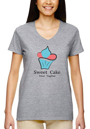 Gildan Ladies Heavy Cotton V-Neck Shirts