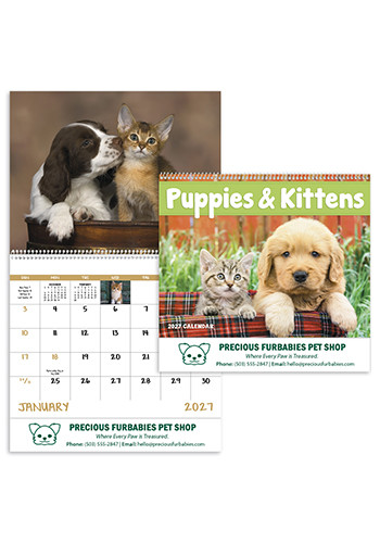 Puppies and Kittens - Spiral Calendars
