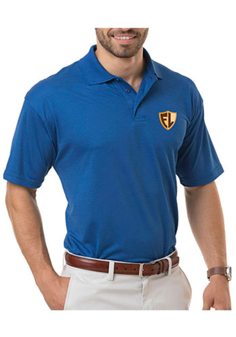 Blue Generation Adult Tonal Stripe Wicking Polo Shirts