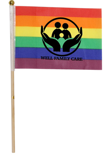 4 inch x 6 inch Rainbow Cloth Flags