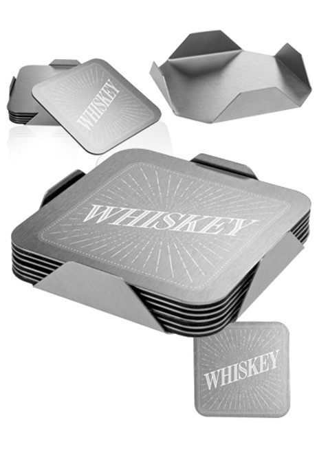 6 Piece Square Coaster Set with Stand 6 Piece Square Coaster Set with Stand