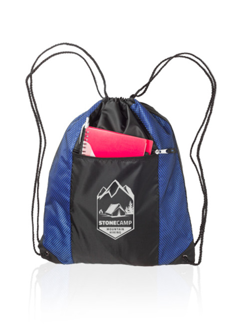 Zipper Pocket Drawstring Backpacks
