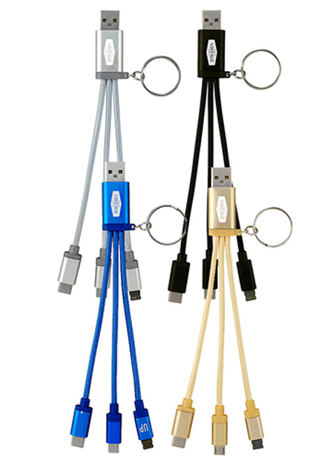 Metallic 3-In 1 Keychain Cable with Type C Usb Metallic 3-In 1 Keychain Cable with Type C Usb