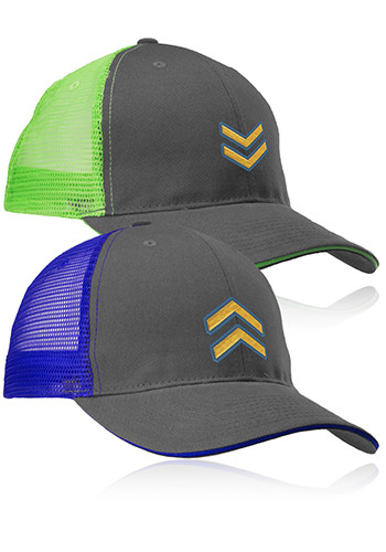 Seneca Two Tone Structured Mesh Trucker Hats