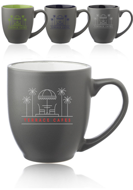 16 oz. Pop Out Bistro Two Tone Coffee Mugs