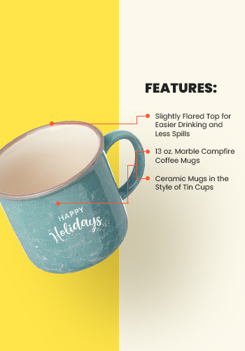 13 oz. Marble Campfire Coffee Mugs