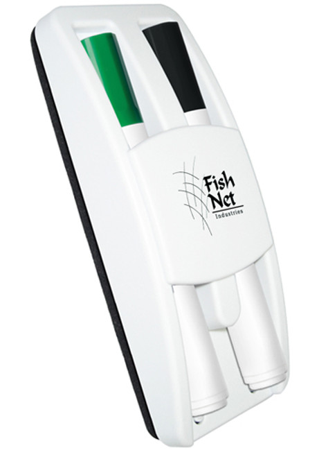 Dry Erase Gear Marker and Eraser Set with Black and Green Markers
