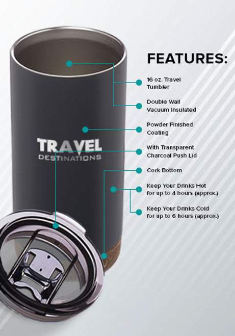 16 oz. Cork Bottom Travel Tumblers