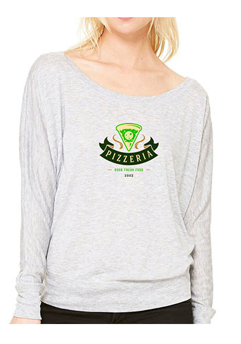 Bella Women's Flowy Long Sleeve Off Shoulder Tees