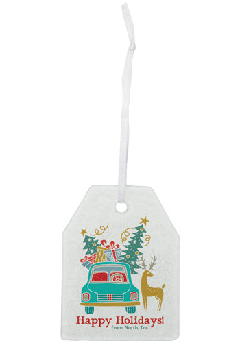 Hammered Gift Tag Glass Ornaments