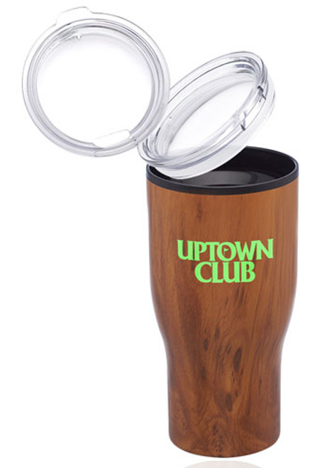 28 oz. Challenger Travel Mugs with Wood Finish