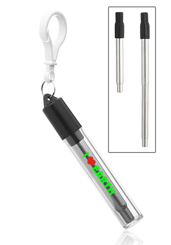 Retractable Straw with Case and Brush