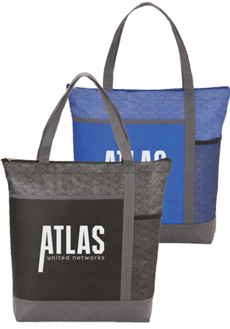Chrome Non-Woven Zipper Convention Totes