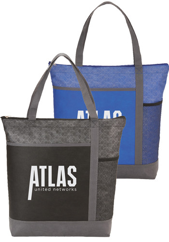 Chrome Non-Woven Zipper Convention Totes