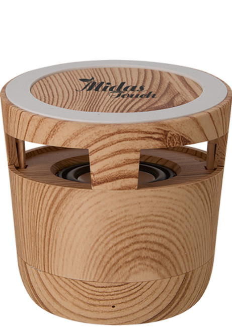 Woodgrain Wireless Charging Pads And Speakers