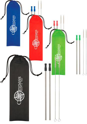 2-Pack Stainless Steel Straw Kit 