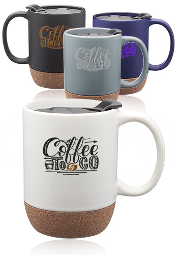 13 oz. Barista Ceramic Mugs with Cork Bottom