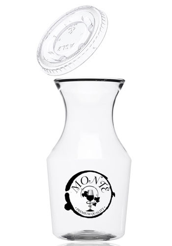 Reserv 12 oz. Plastic Disposable Wine Carafe with Lid