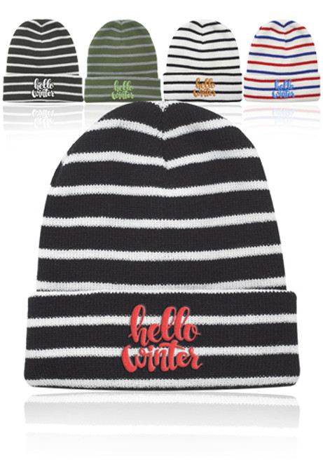 Caribou Striped Knitted Beanies Caribou Striped Knitted Beanies