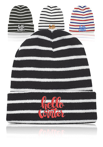 Caribou Striped Knitted Beanies