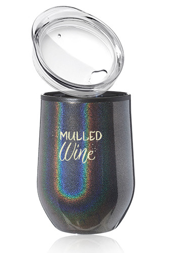 12 oz. Iridescent Stemless Wine Glasses with Lid