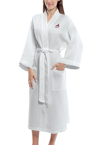 Mid Calf Length Waffle Weave Kimono Robes