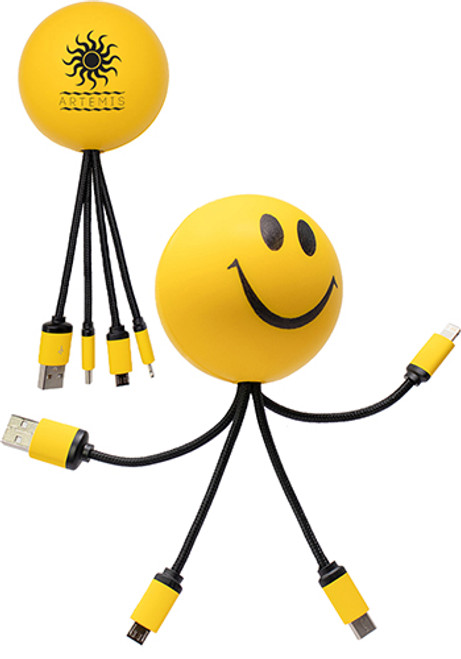SqueezieCords Stress Ball Charging Cables - Smiley SqueezieCords Stress Ball Charging Cables - Smiley