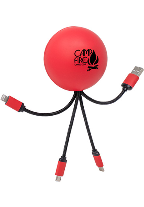 SqueezieCords Stress Ball Charging Cables - Red