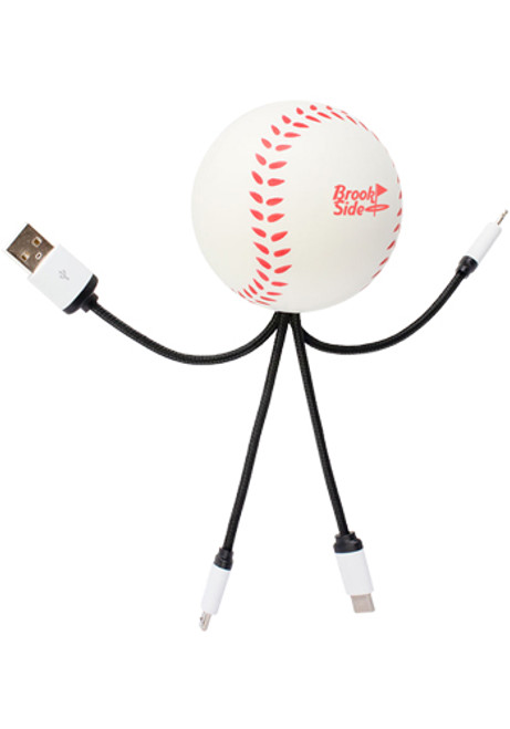 SqueezieCords Stress Ball Charging Cables-Baseball