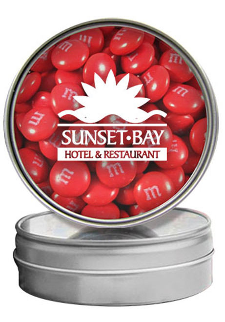 1.5 Oz. Silver Tins With Lid Imprint M&M’s