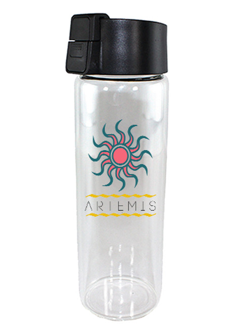 20 oz. Durable Clear Glass Bottles Flip Lid FCD