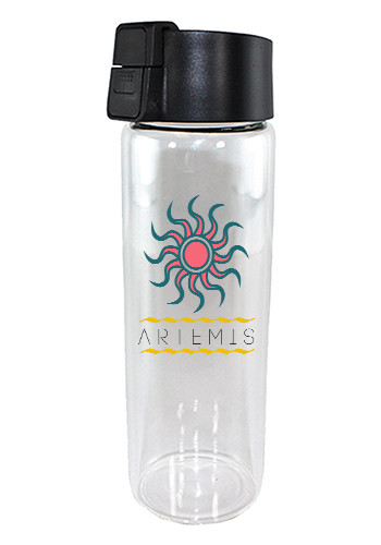 20 oz. Durable Clear Glass Bottles Flip Lid FCD