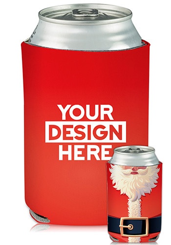 Collapsible Can Coolers Santa Suit Print