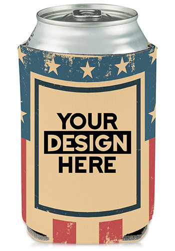 Collapsible Can Coolers 4th of July Print