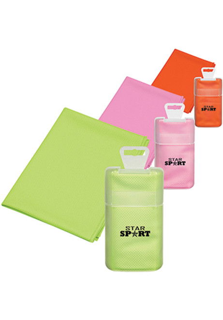 Cooling Towels In Frosted Plastic Case Cooling Towels In Frosted Plastic Case