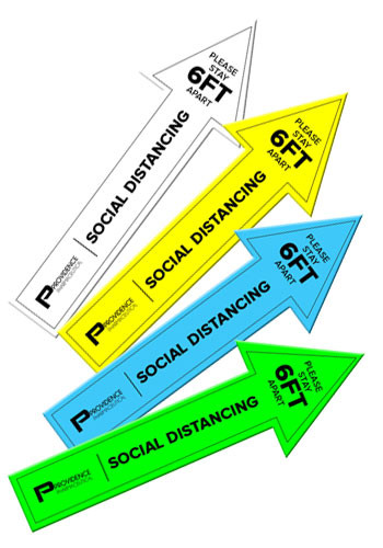 70 In. Arrow Shape Social Distancing Decal