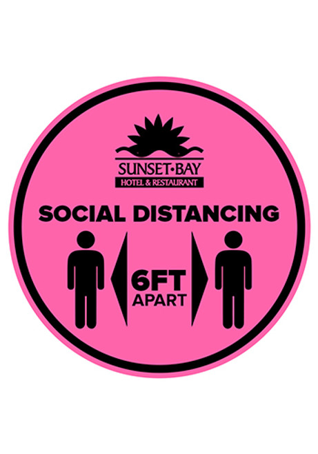 12 Inch Customized Circular Social Distancing Decal - Set 0f 6 12 Inch Customized Circular Social Distancing Decal - Set 0f 6