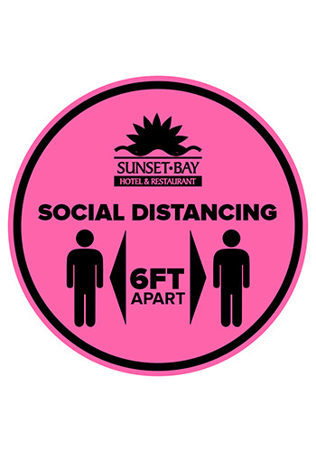 12 Inch Customized Circular Social Distancing Decal - Set 0f 6