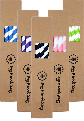 10 Pack Biodegradable Paper Straws In Paper Box
