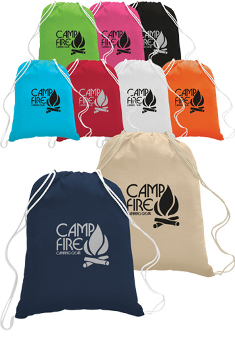 Natural Colored Cotton Canvas Drawstring Bags