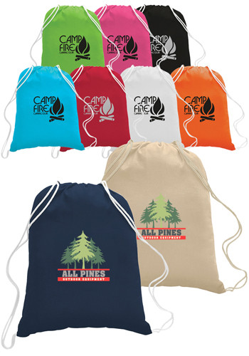 Natural Colored Cotton Canvas Drawstring Bags