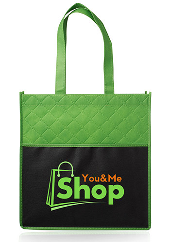 Reusable Quilted Pocket Grocery Tote Bags