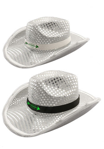 Silver LED Sequin Cowboy Hat