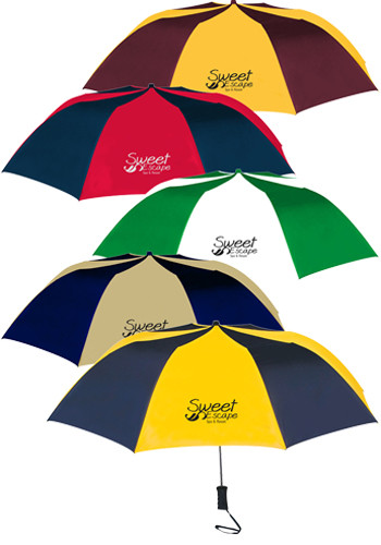 Sporty Two-Tone Auto Folding Oversized Umbrella