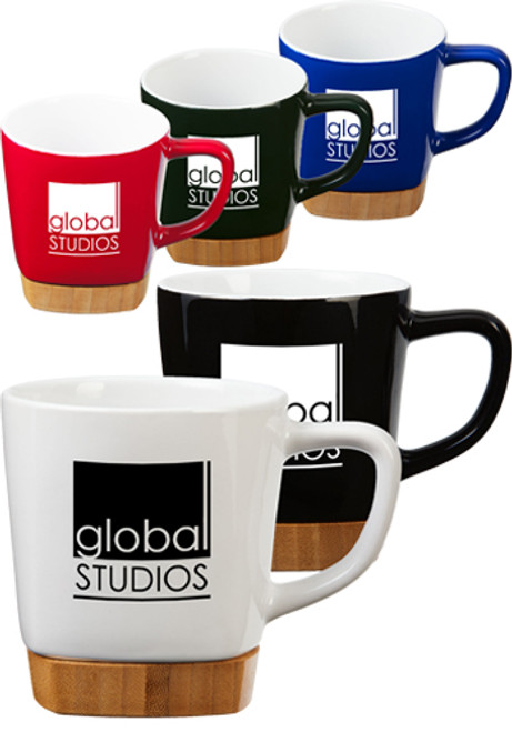 11 oz Ceramic Mug with Removable Bamboo Coaster