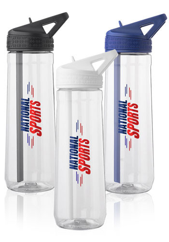 30 oz. Fitness Plastic Water Bottle with Sip Straw