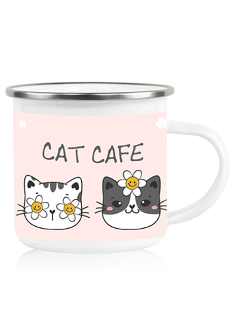 12 oz Fine SS Silver Rim Enamel Cups
